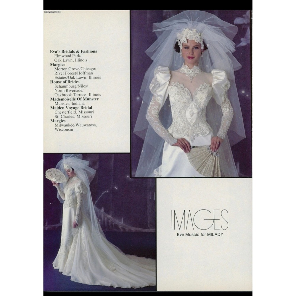 Eve of Milady Ivory Pearl Lace Puff Sleeve Gown Size 12 Bridgerton Regency Glam - Picture 2 of 13